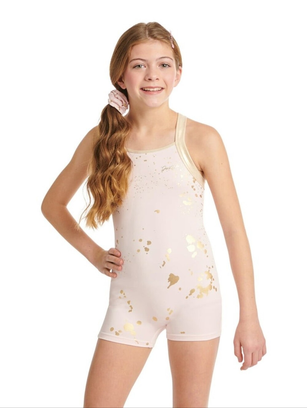 Gymnastics Dance Bodysuit With Criss Cross Straps Size XS/5 Justice Girls